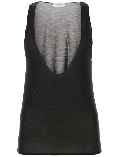 Saint Laurent Cassandre Silk Tank Top 